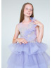 Purple Enchanting Multi-layered Tulle Flower Girl Dress